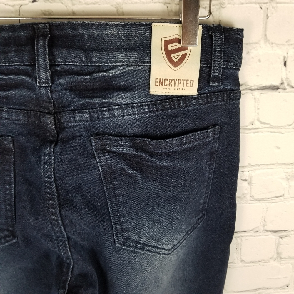 ENCRYPTED | moto style stretch ankle jeans